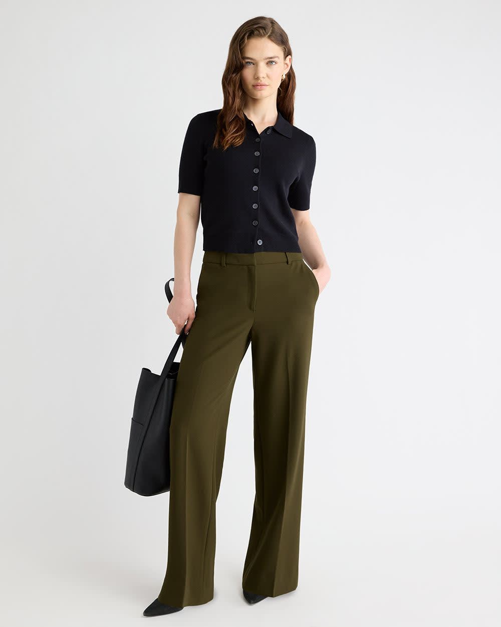 RW&CO Mid-Rise Wide-Leg Heavy Twill Pant