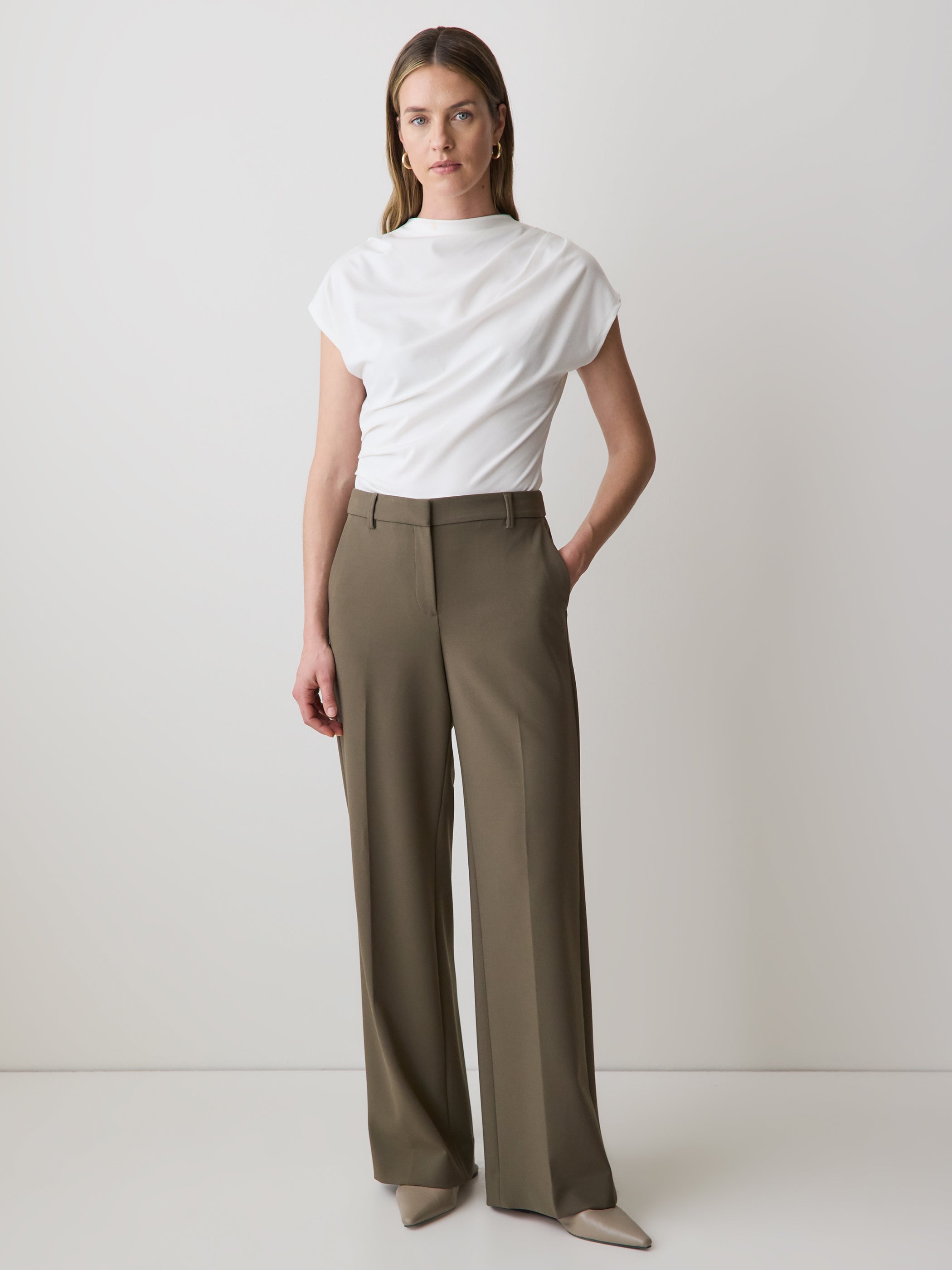 RW&CO Mid-Rise Wide-Leg Heavy Twill Pant