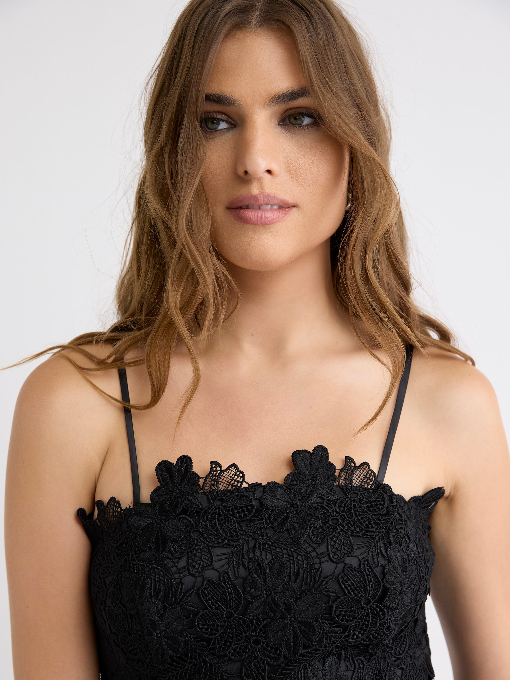 RW&CO 3D Lace Sleeveless Mini Dress