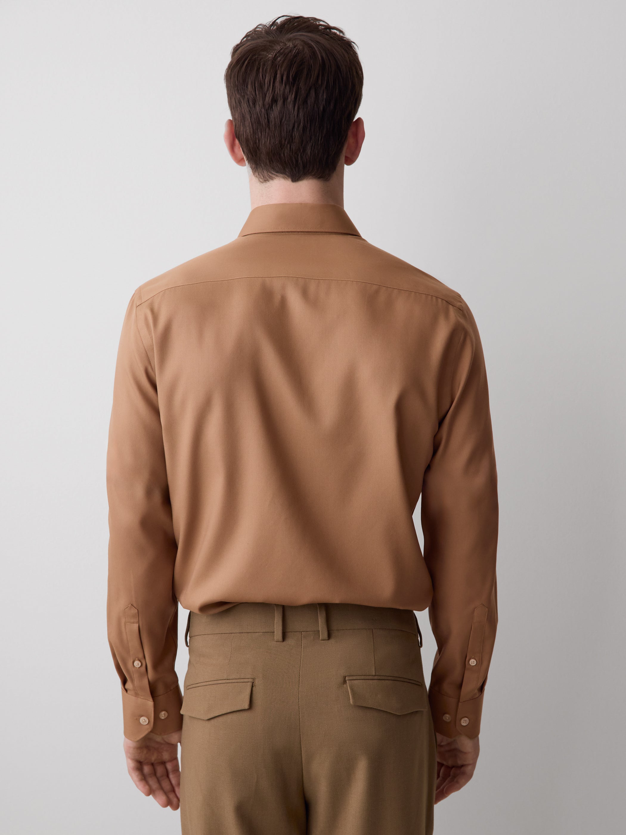 RW&CO Slim Fit Solid Twill Dress Shirt