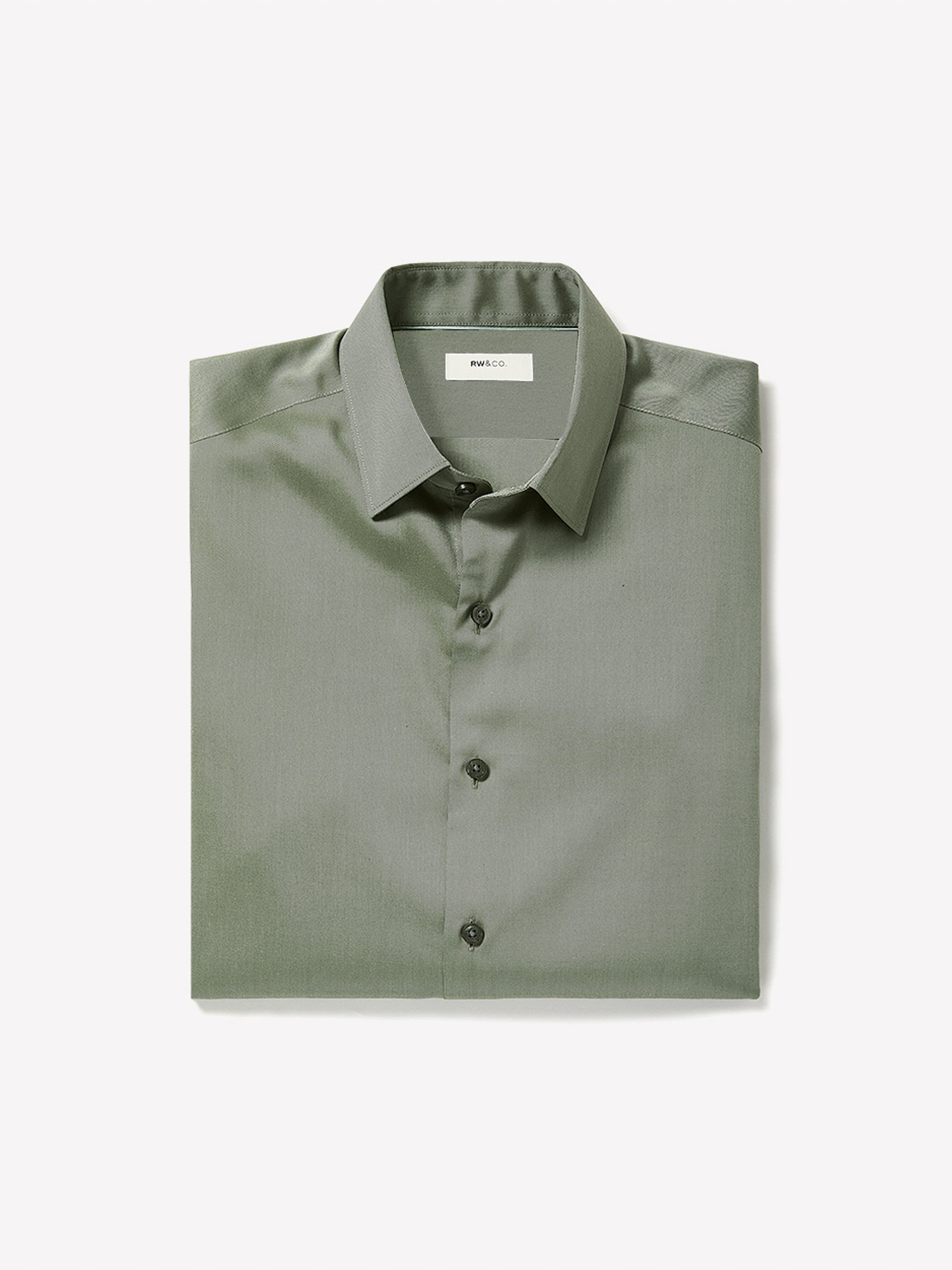 RW&CO Slim Fit Solid Twill Dress Shirt