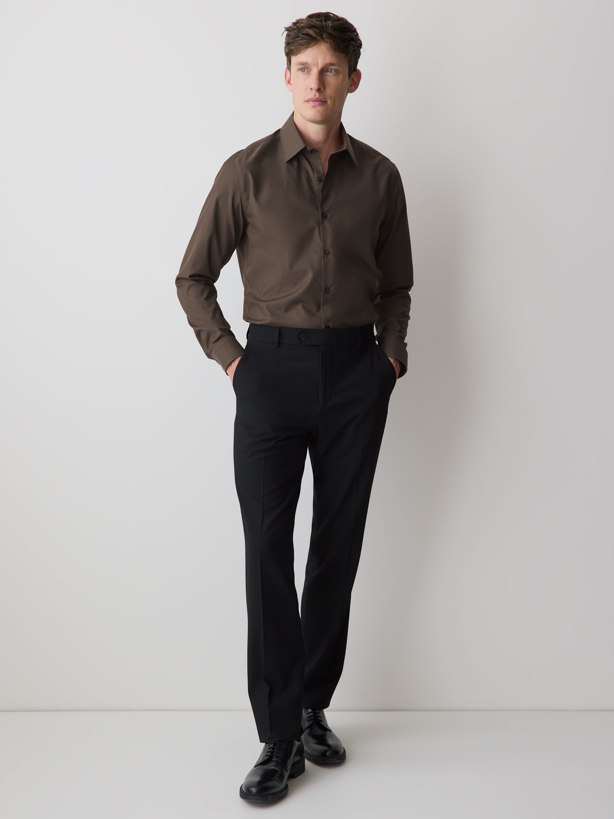 RW&CO Tailored Fit Denim-Like Dress Shirt