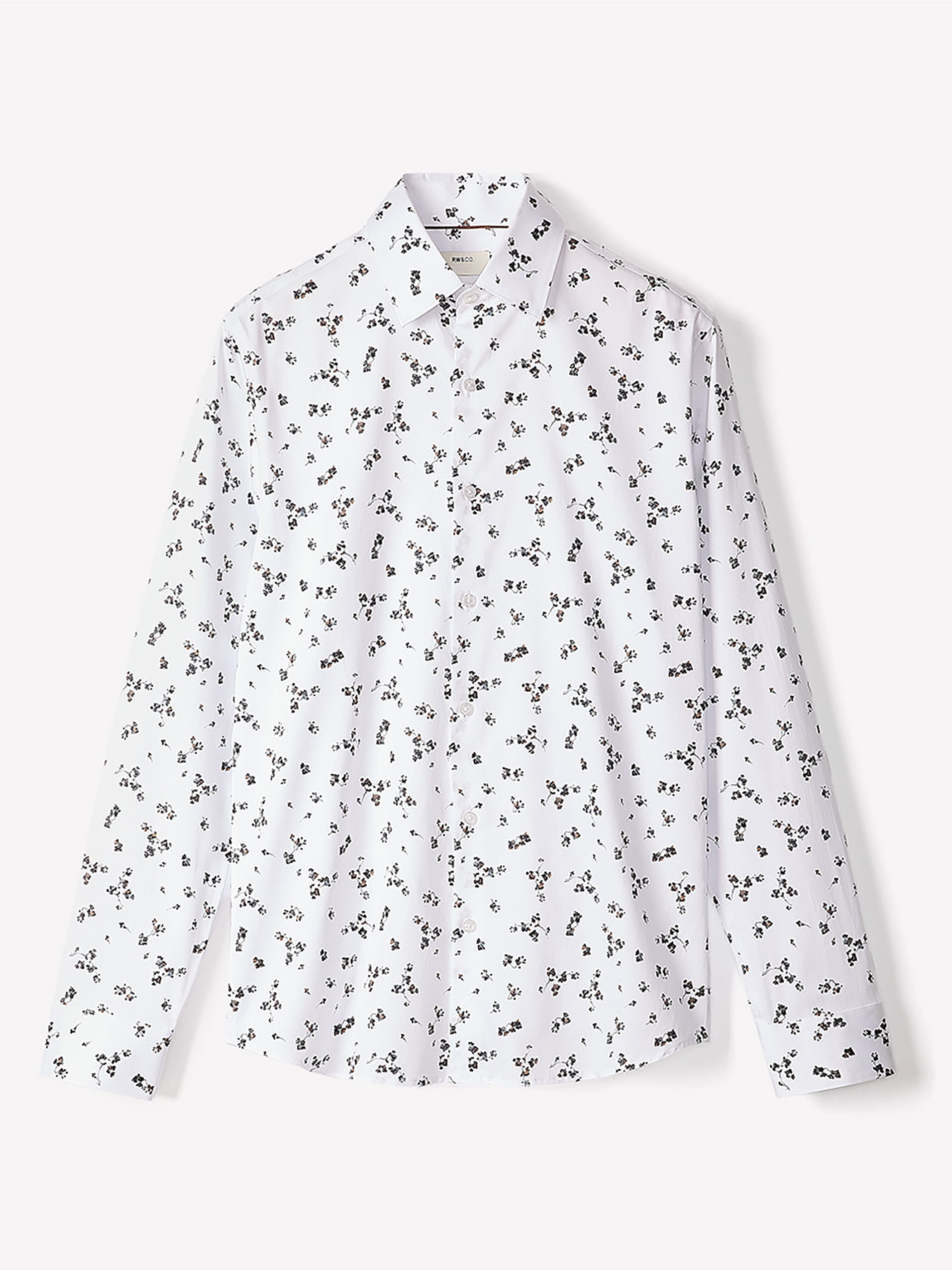 RW&CO Tailored Fit Dress Shirt with Floral Pattern
