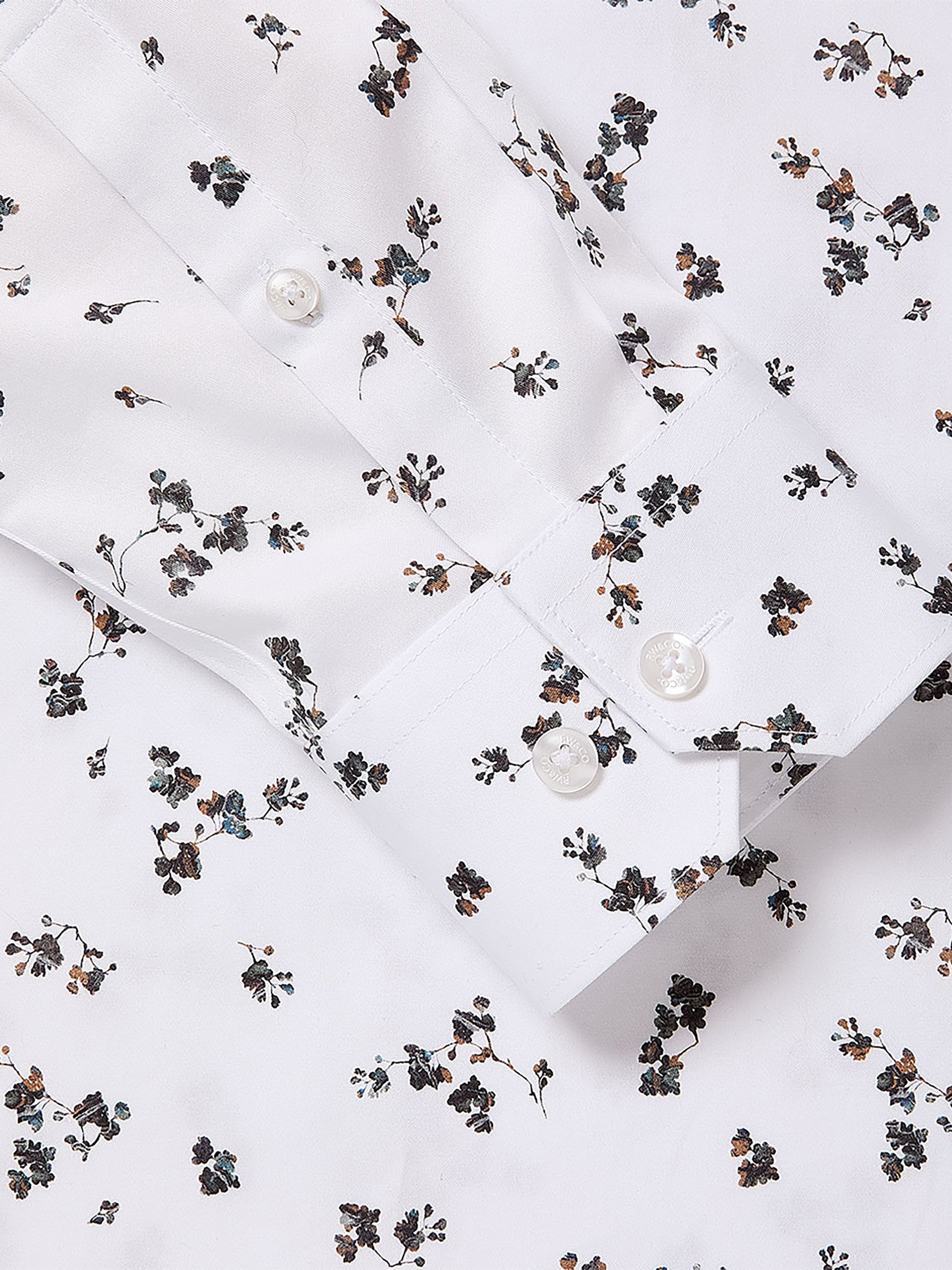 RW&CO Tailored Fit Dress Shirt with Floral Pattern