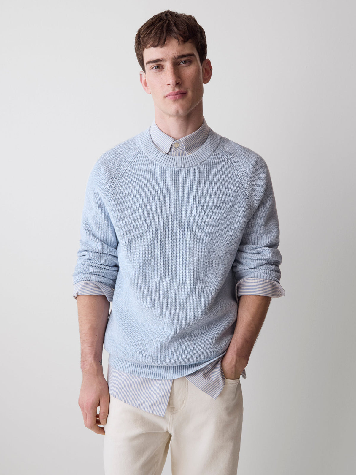 RW&CO Long-Sleeve Sweater with Shaker Stitches