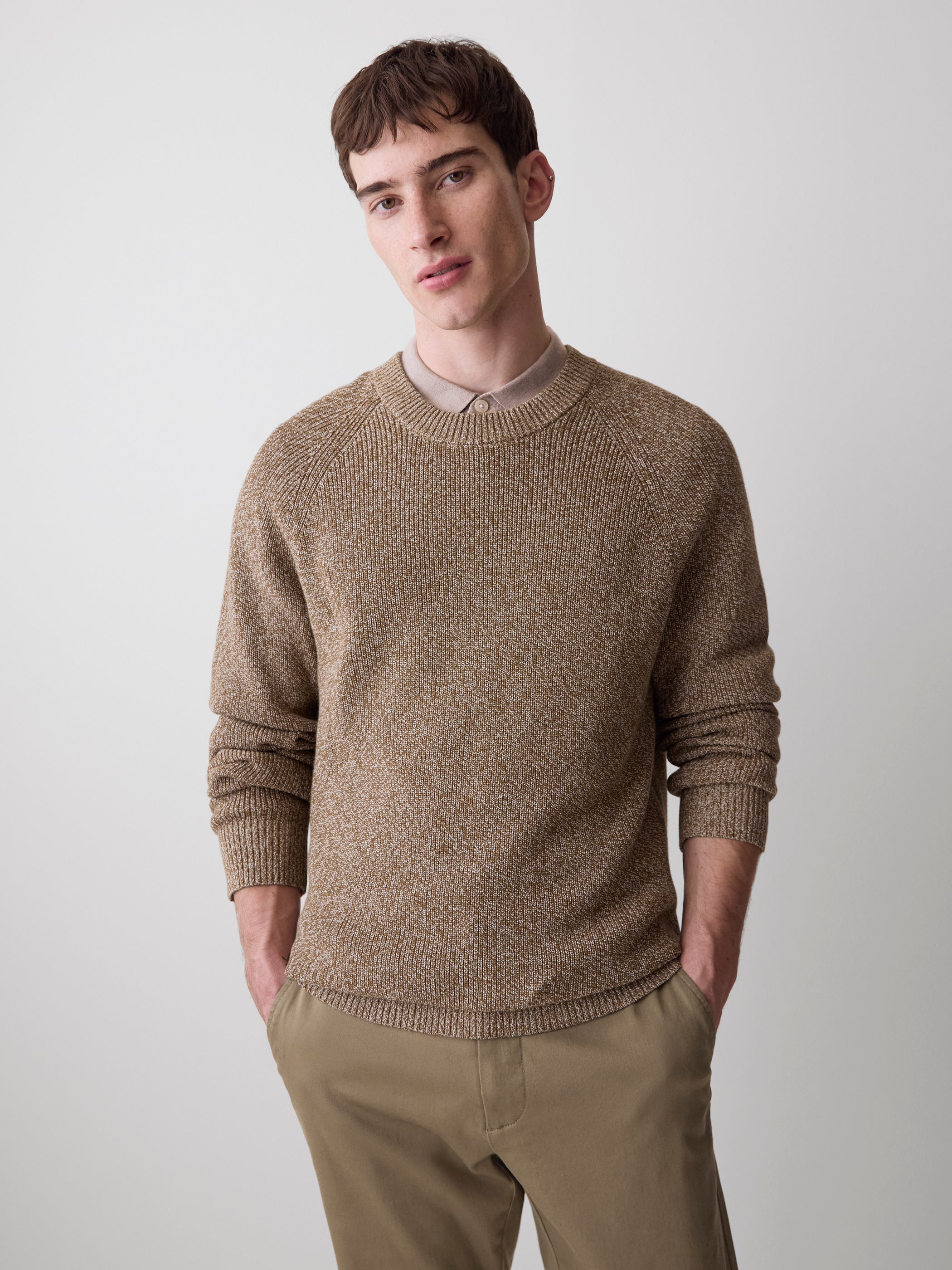 RW&CO Long-Sleeve Sweater with Shaker Stitches
