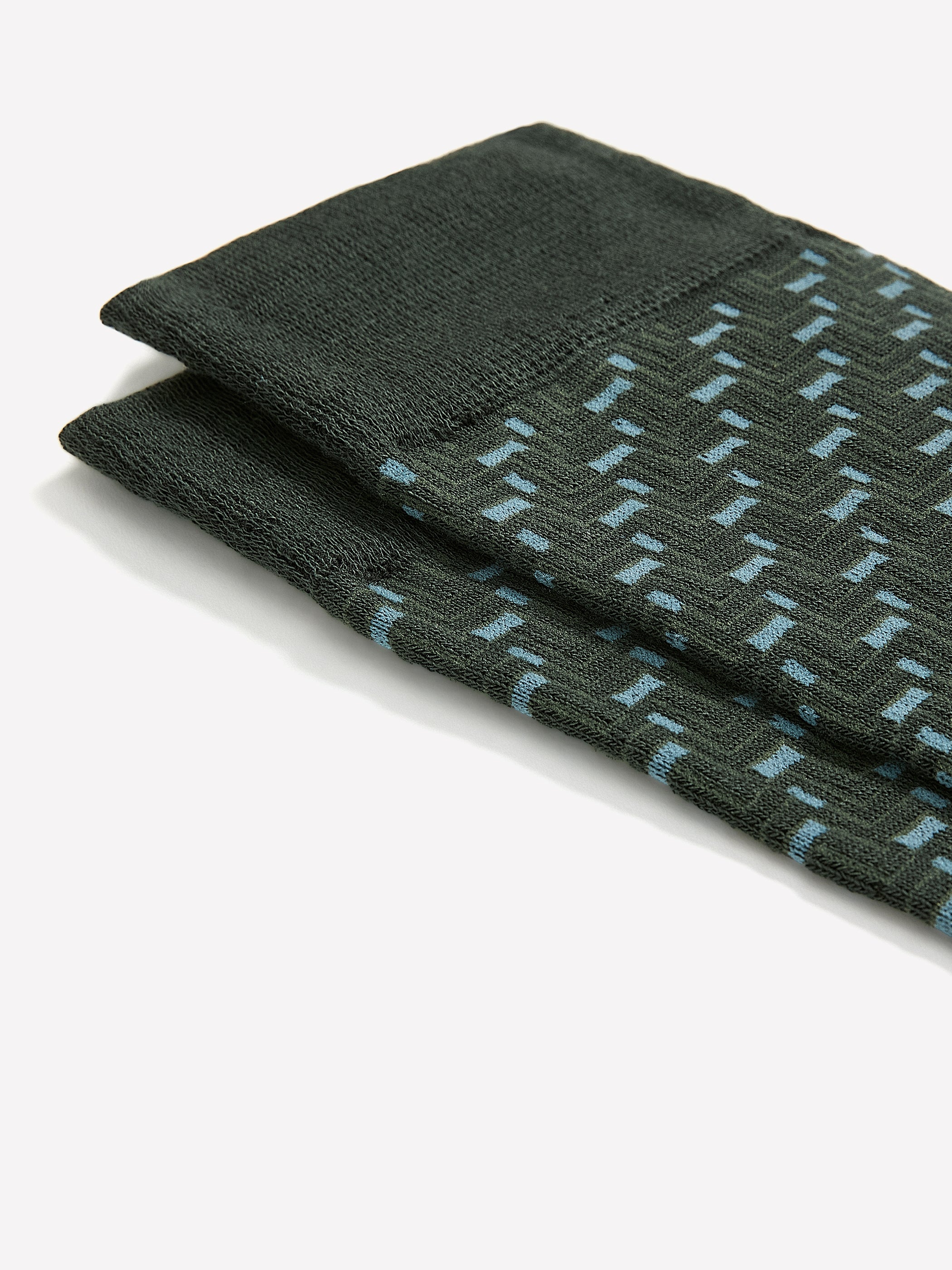 RW&CO Green Dress Socks with Geo Pattern