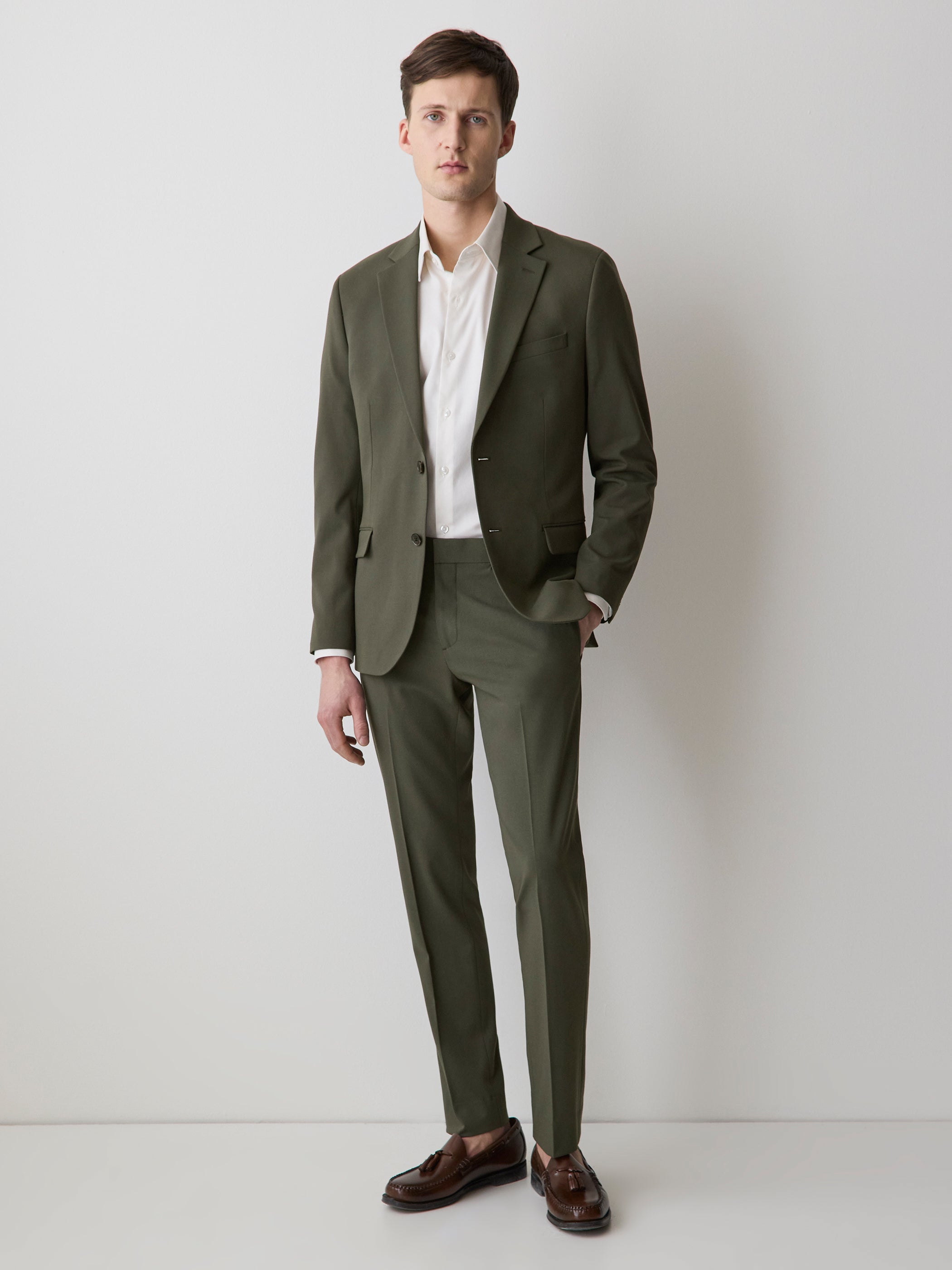 RW&CO Slim Fit Dark Green Suit Blazer
