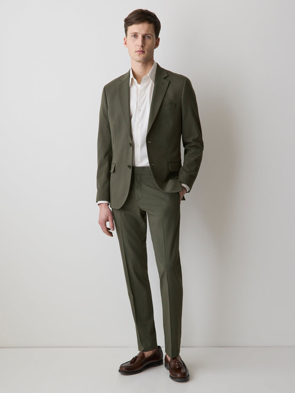 RW&CO Slim Fit Dark Green Suit Blazer