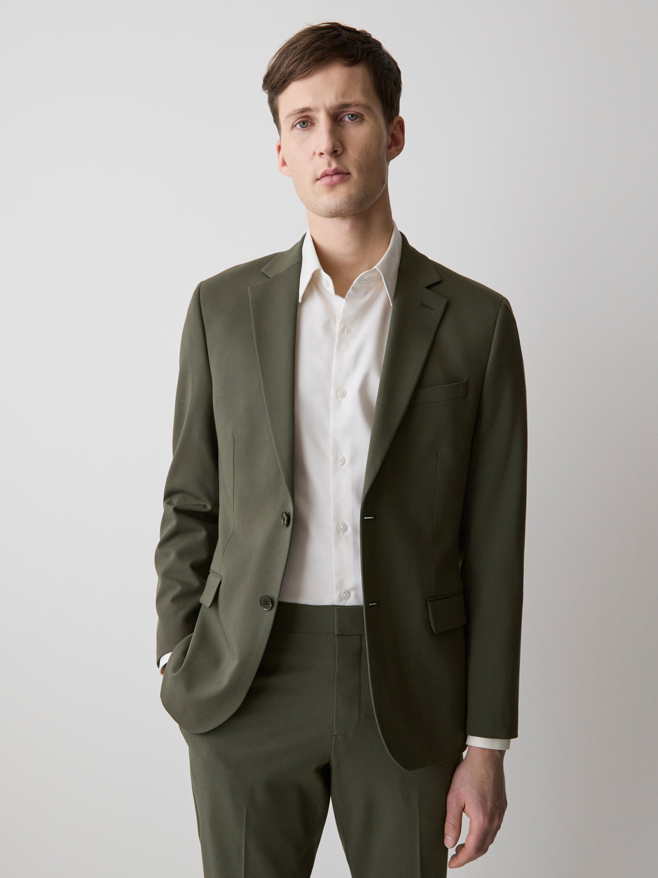 RW&CO Slim Fit Dark Green Suit Blazer