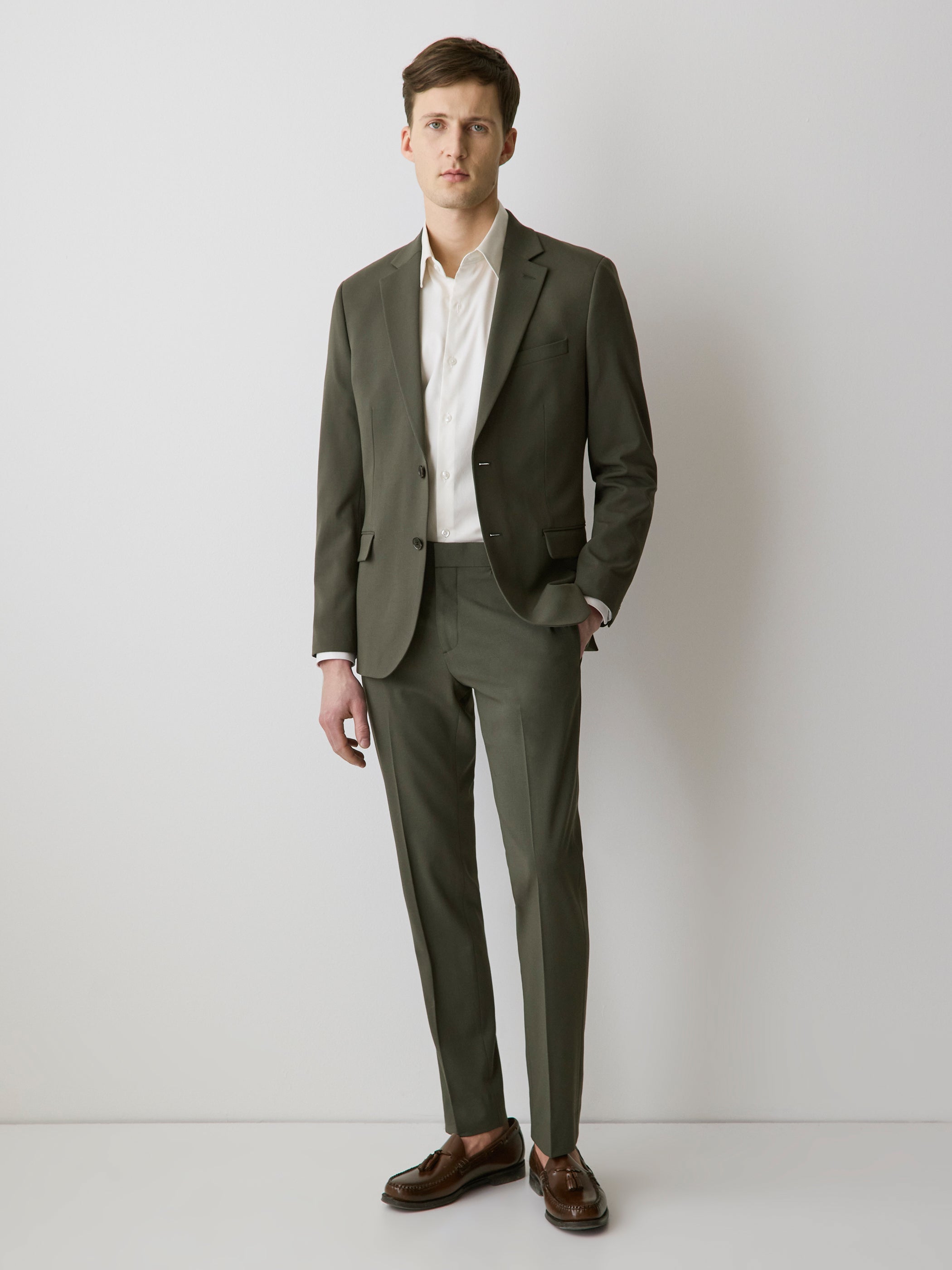 RW&CO Slim Fit Dark Green Suit Pant