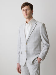 RW&CO Slim Fit Grey Checkered Suit Blazer