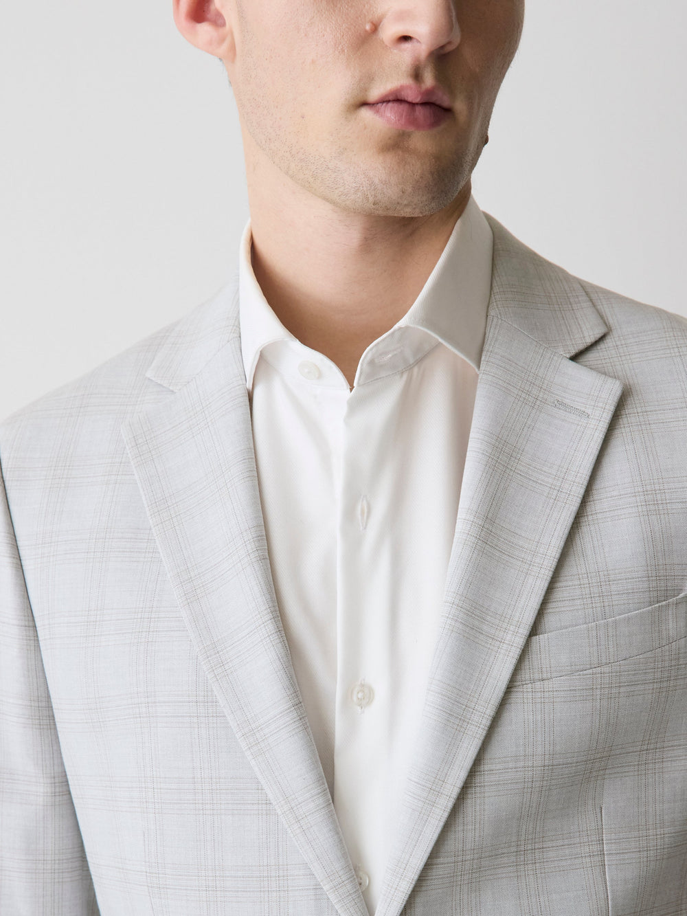 RW&CO Slim Fit Grey Checkered Suit Blazer