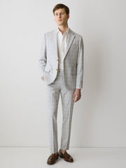 RW&CO Slim Fit Grey Checkered Suit Pant