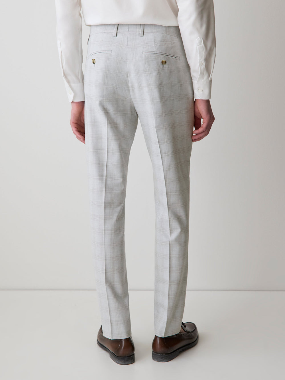 RW&CO Slim Fit Grey Checkered Suit Pant