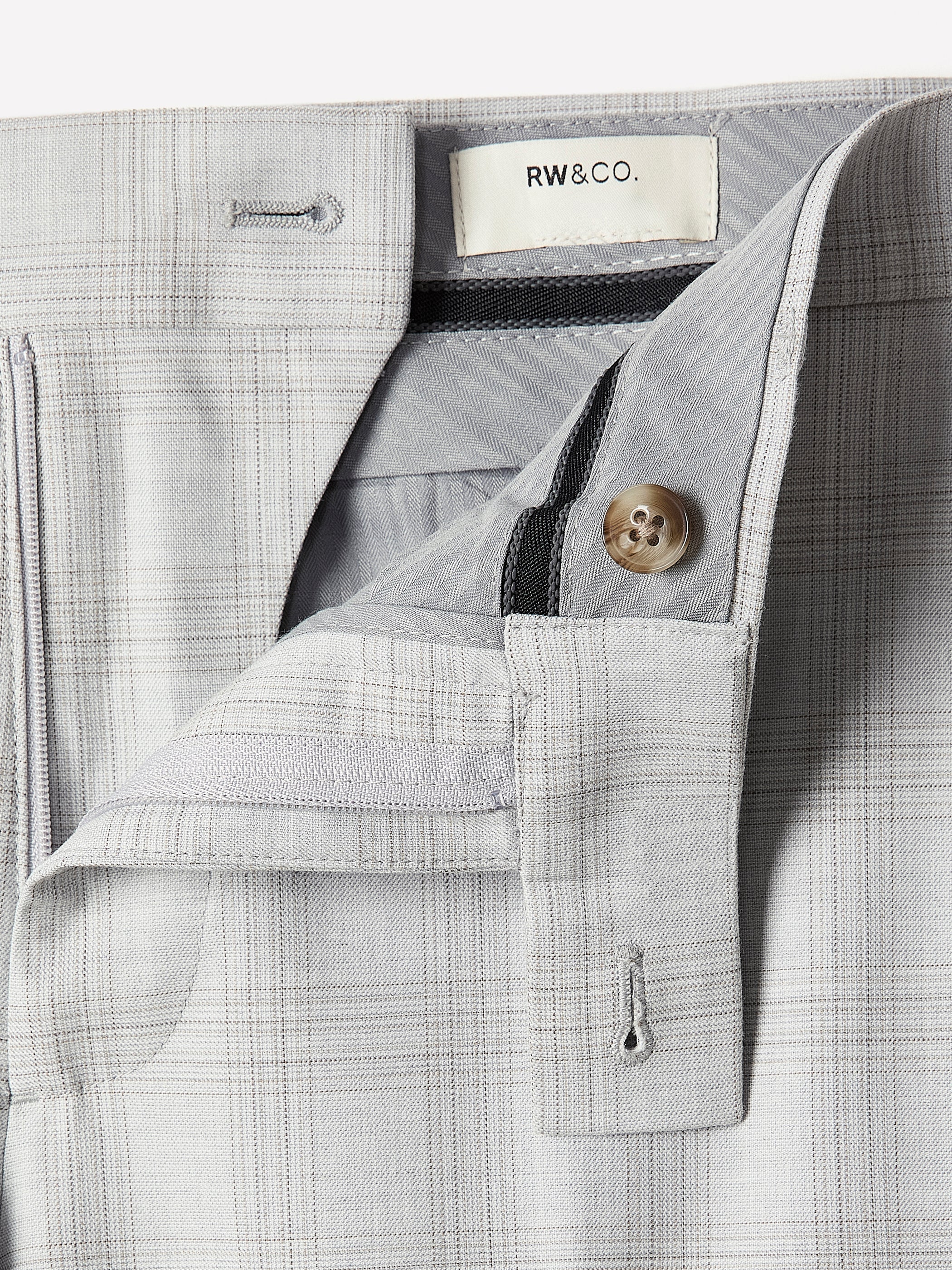 RW&CO Slim Fit Grey Checkered Suit Pant