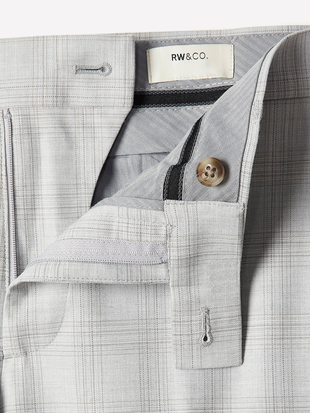 RW&CO Slim Fit Grey Checkered Suit Pant