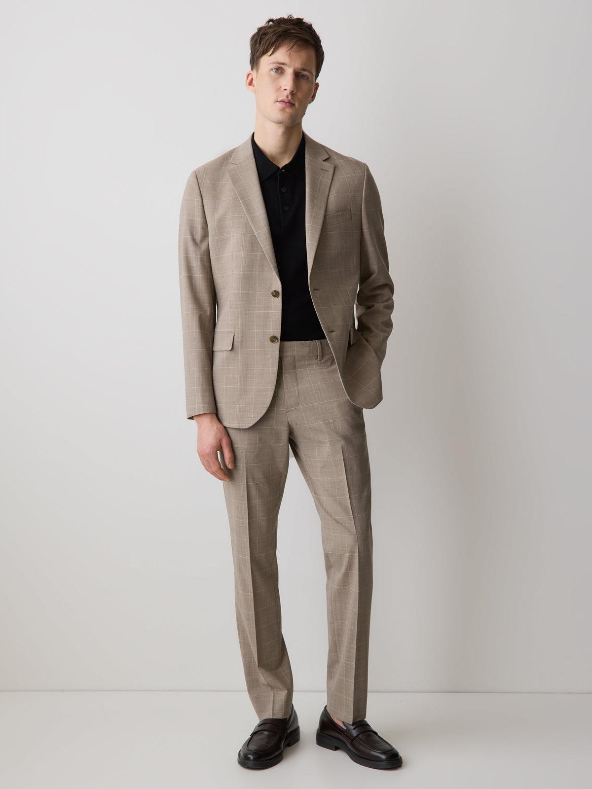 RW&CO Slim Fit Wool Check Suit Blazer