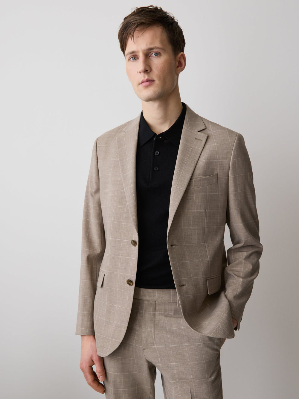RW&CO Slim Fit Wool Check Suit Blazer