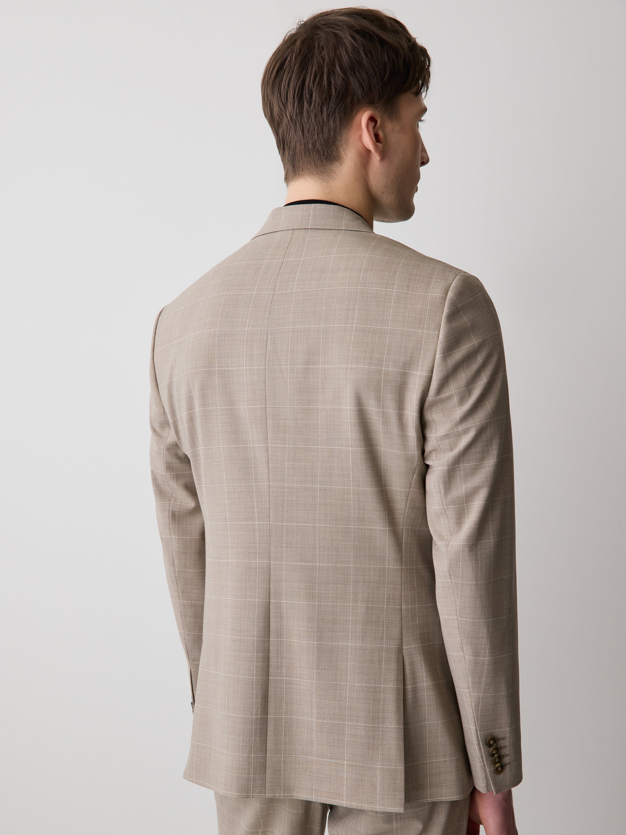 RW&CO Slim Fit Wool Check Suit Blazer