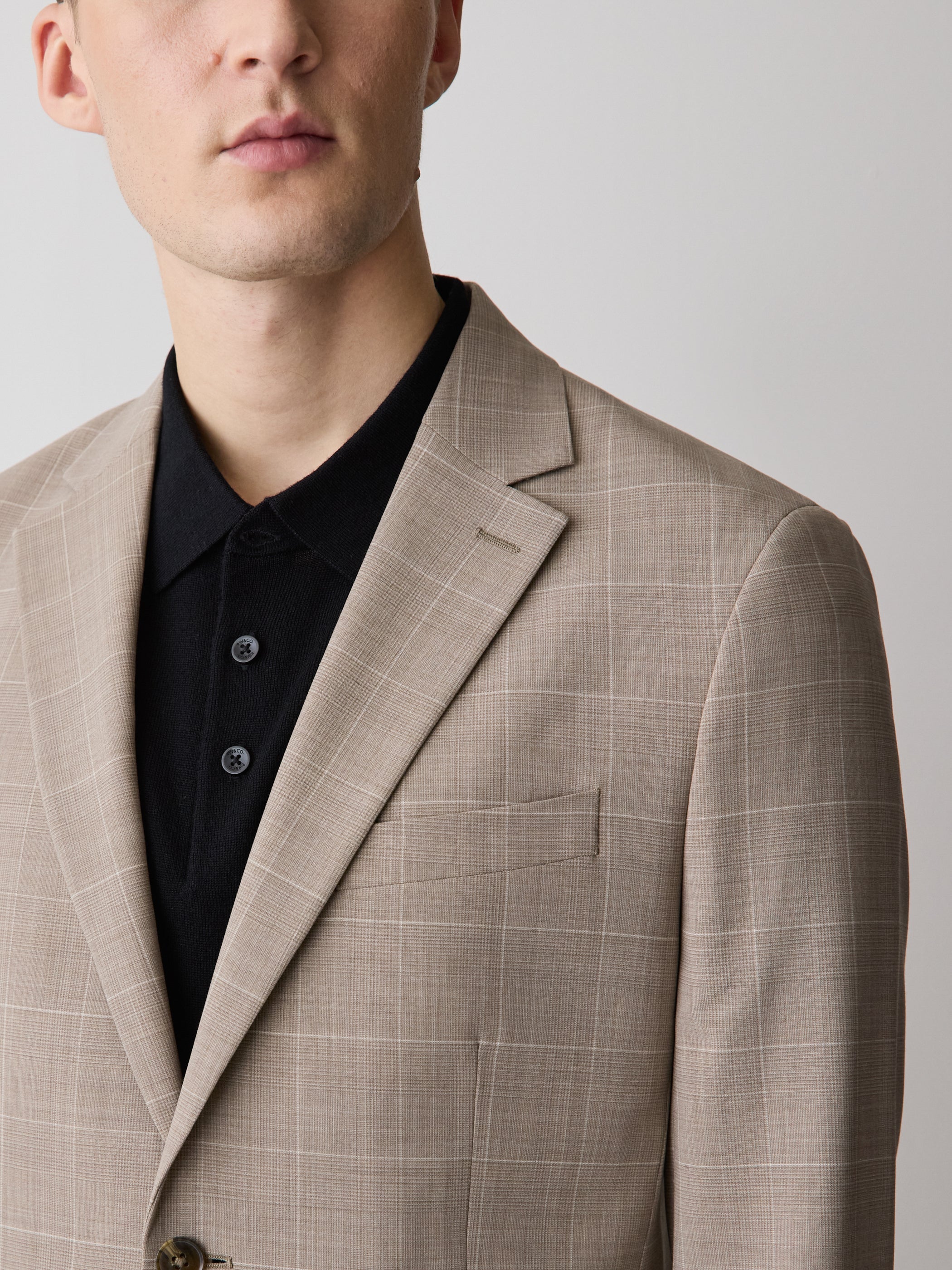 RW&CO Slim Fit Wool Check Suit Blazer