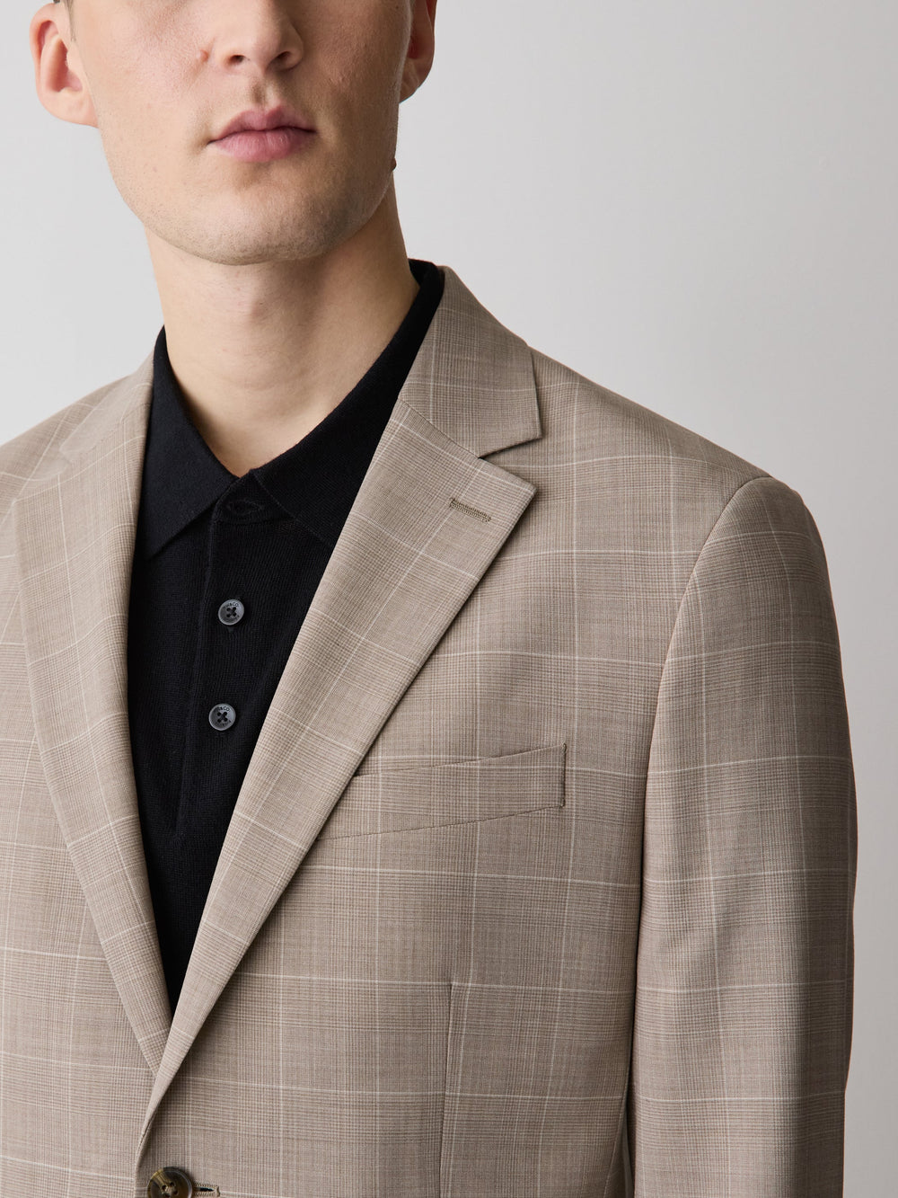 RW&CO Slim Fit Wool Check Suit Blazer