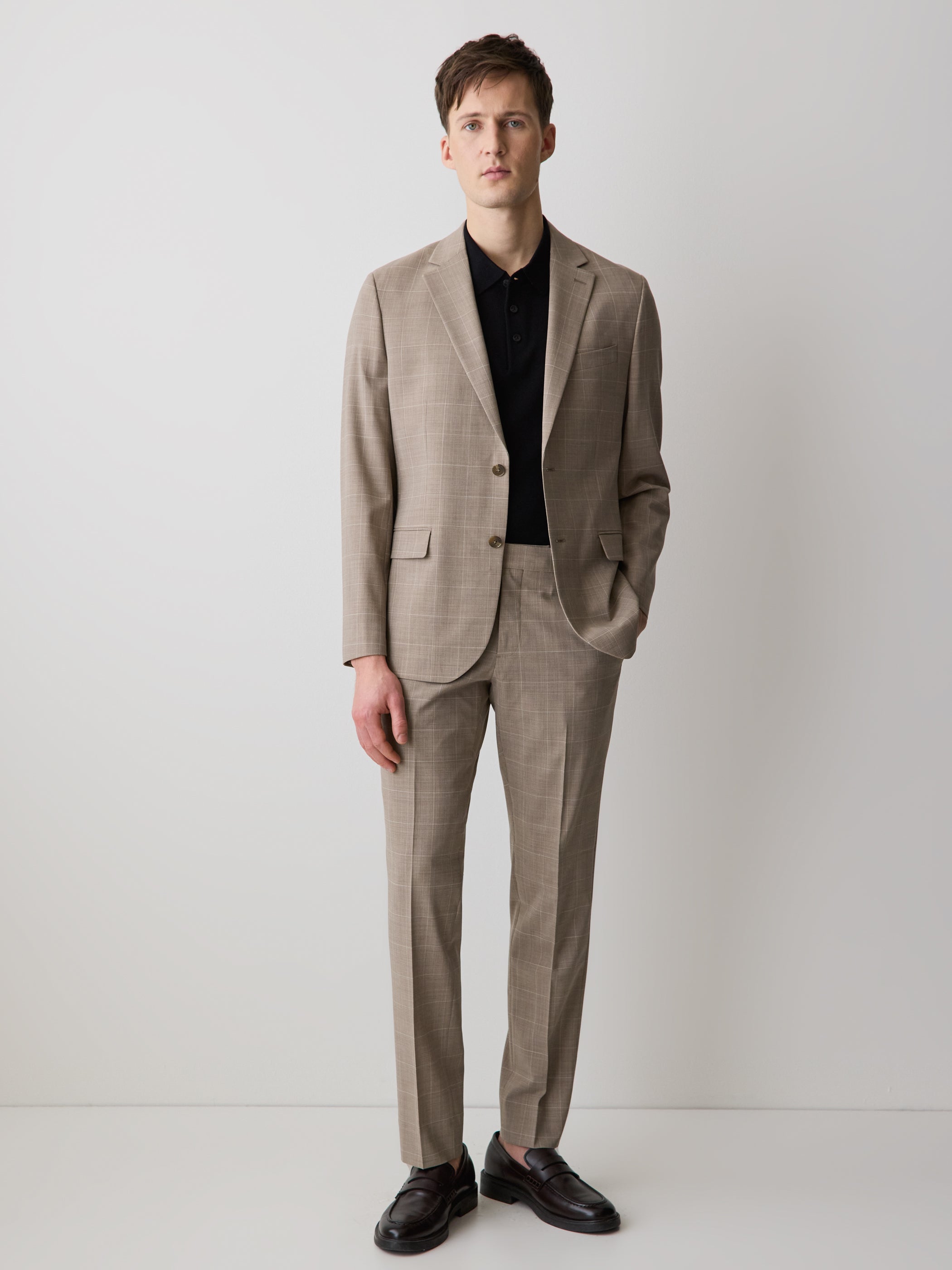 RW&CO Slim Fit Wool Check Suit Pant