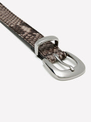 RW&CO Leather Belt with Snakeskin Pattern