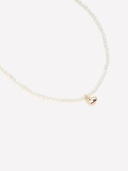 RW&CO Pearl Necklace with Heart Pendant