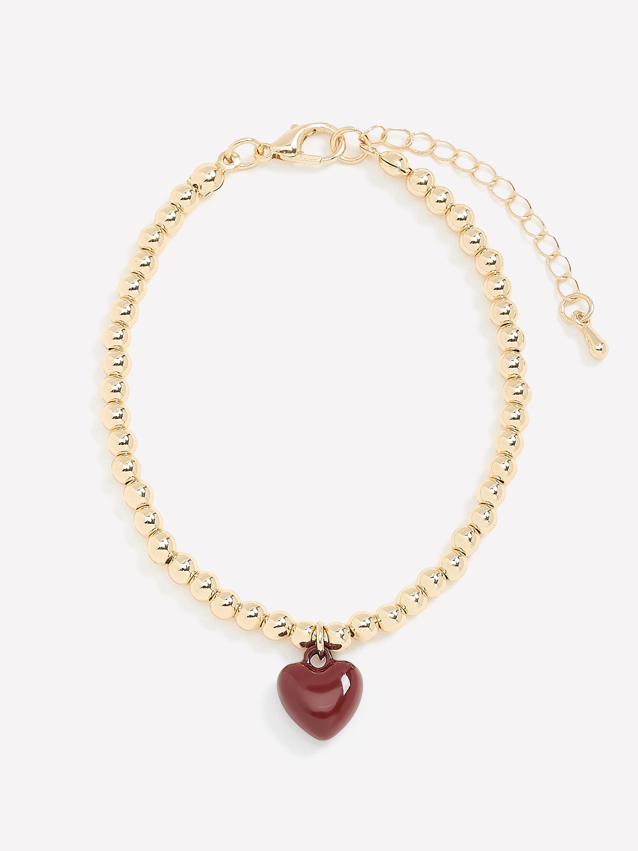 RW&CO Metal Beaded Bracelet with Heart Charm