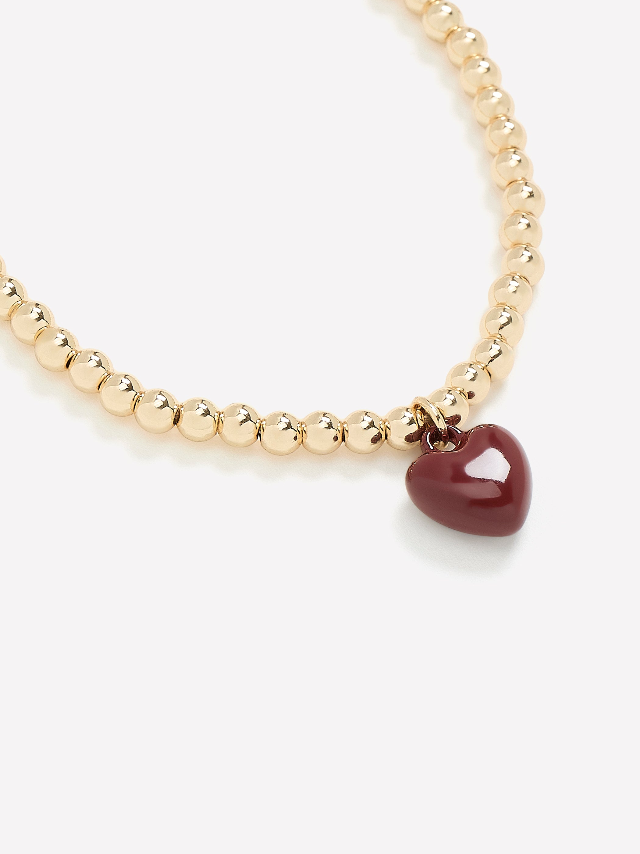 RW&CO Metal Beaded Bracelet with Heart Charm