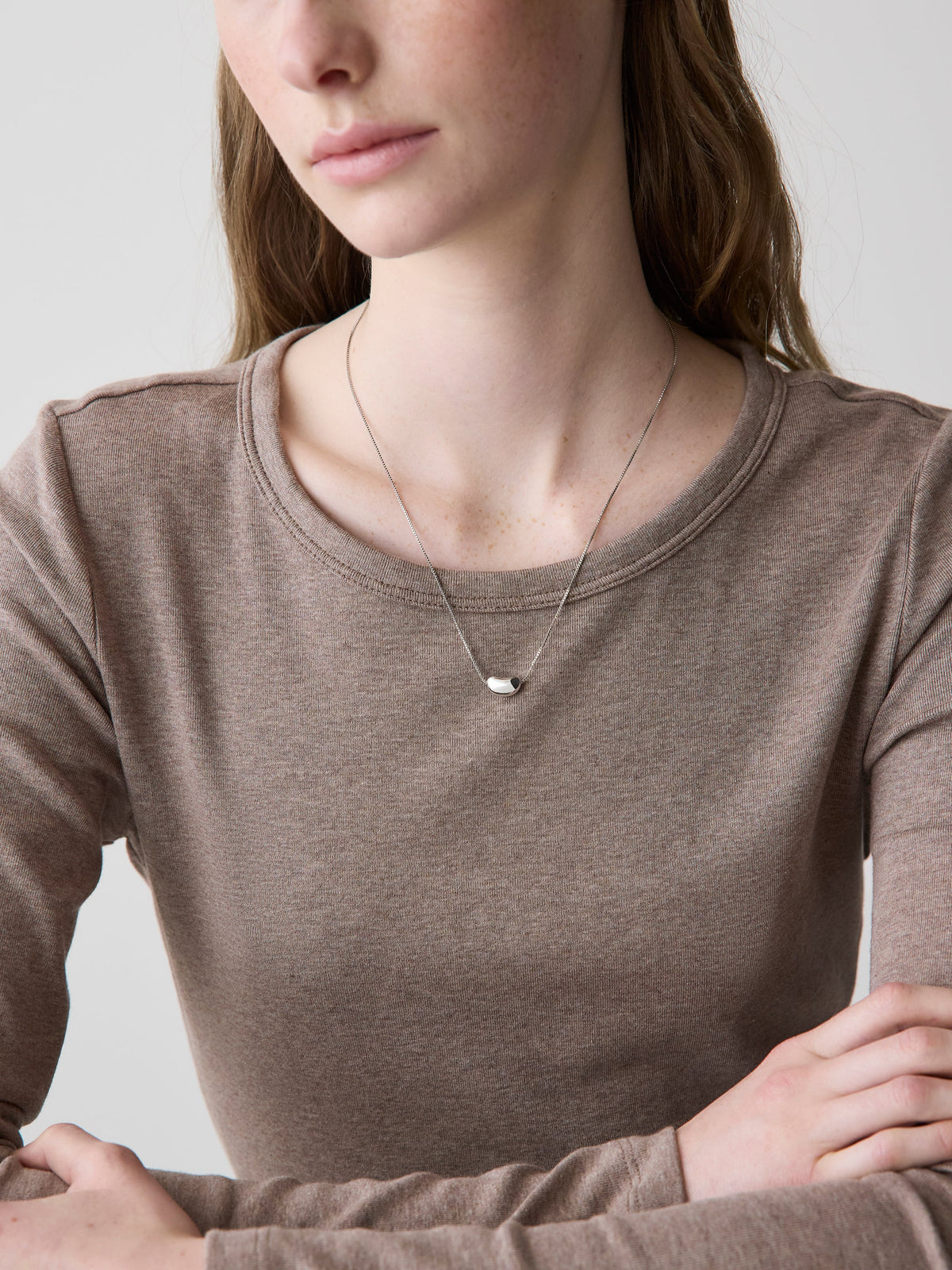 RW&CO Delicate Chain Necklace with Bean Pendant