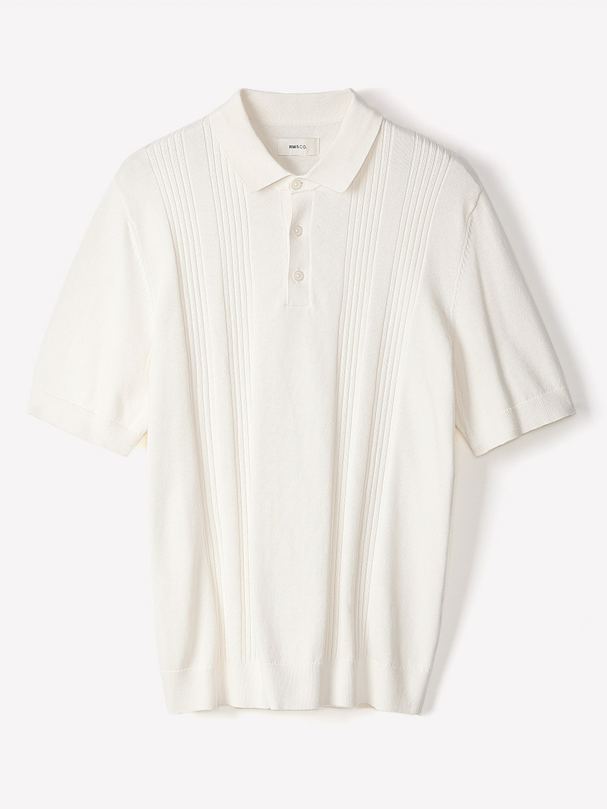 RW&CO Short-Sleeve Cotton Polo with Vertical Stitches