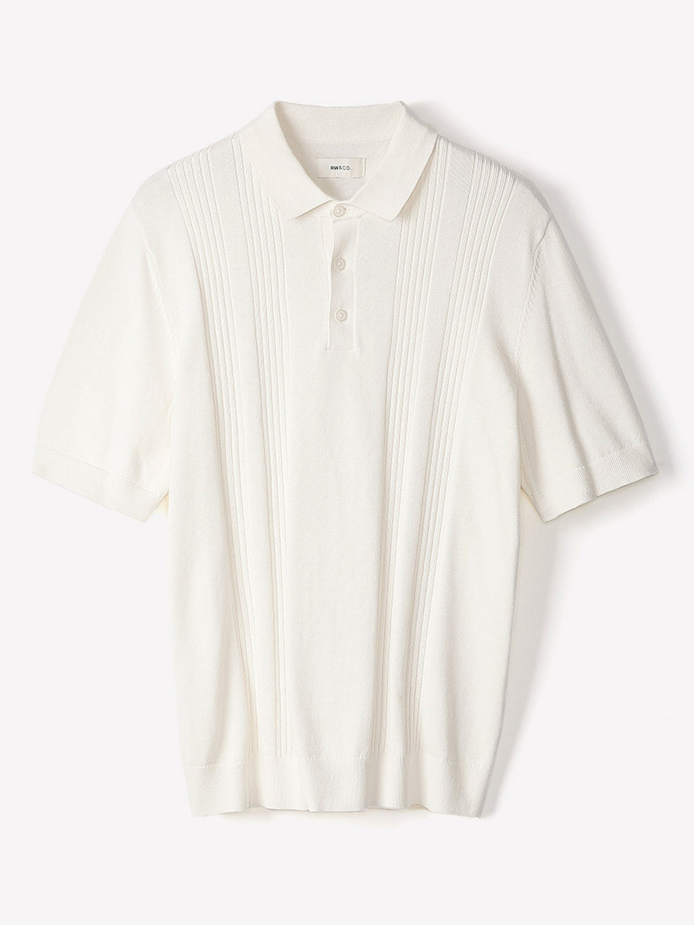 RW&CO Short-Sleeve Cotton Polo with Vertical Stitches