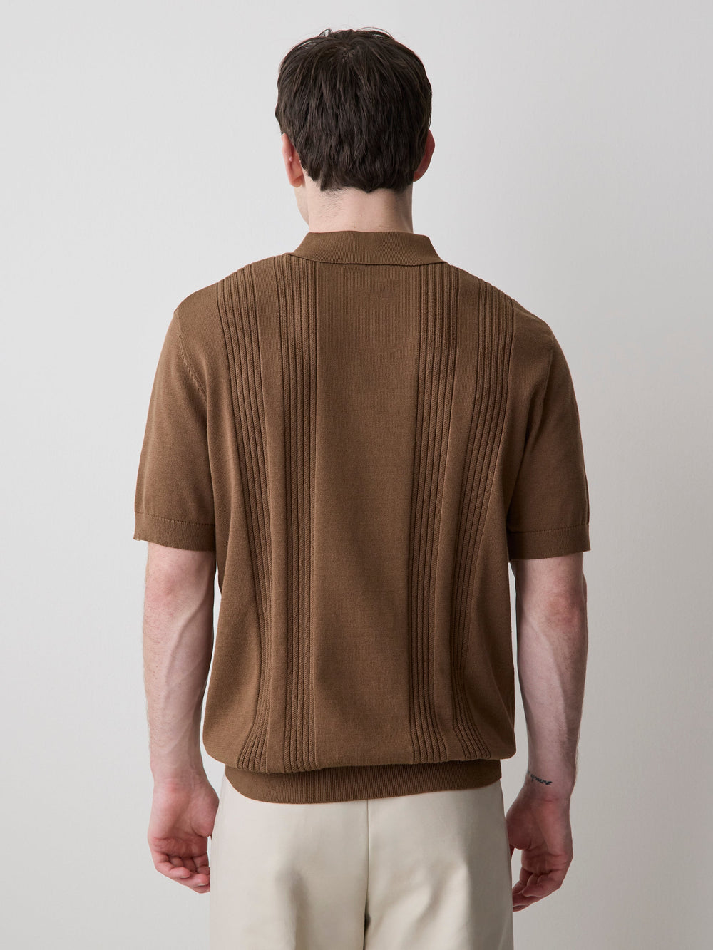 RW&CO Short-Sleeve Cotton Polo with Vertical Stitches