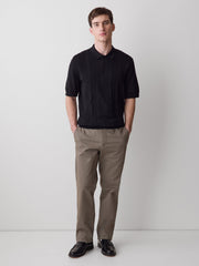 RW&CO Short-Sleeve Cotton Polo with Vertical Stitches