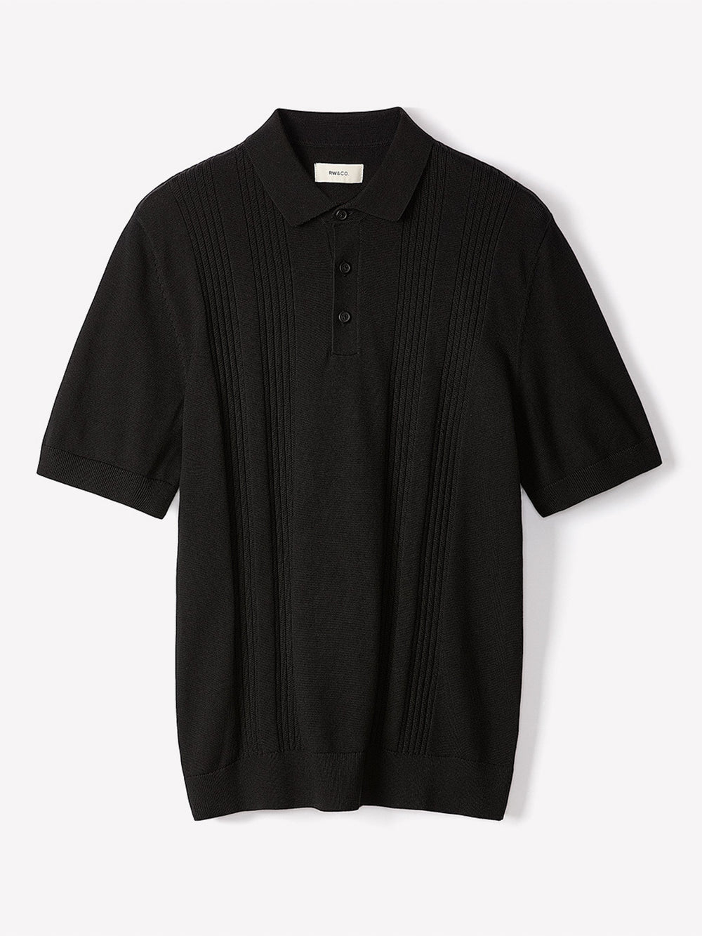 RW&CO Short-Sleeve Cotton Polo with Vertical Stitches