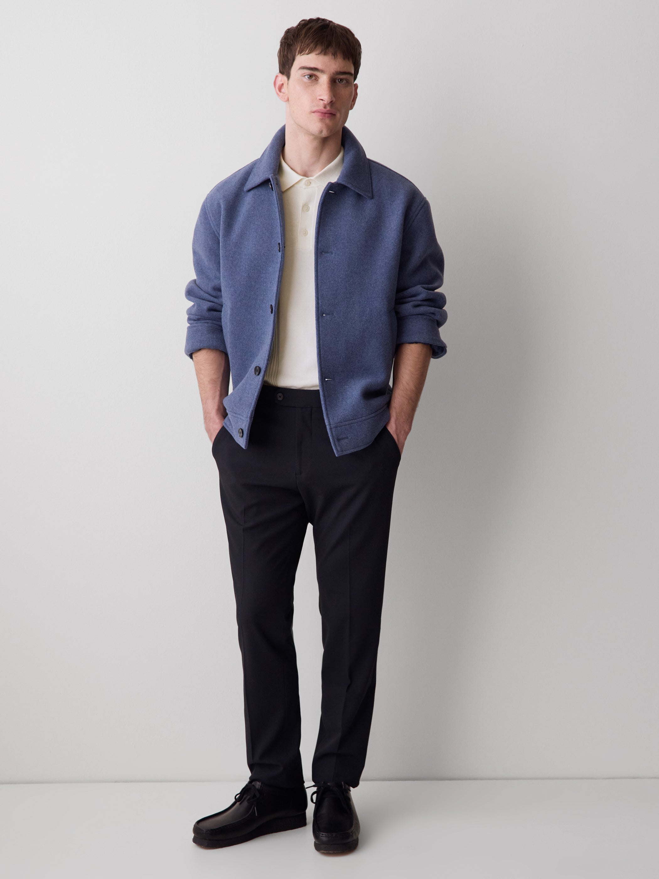 RW&CO Short-Sleeve Cotton Polo with Vertical Stitches