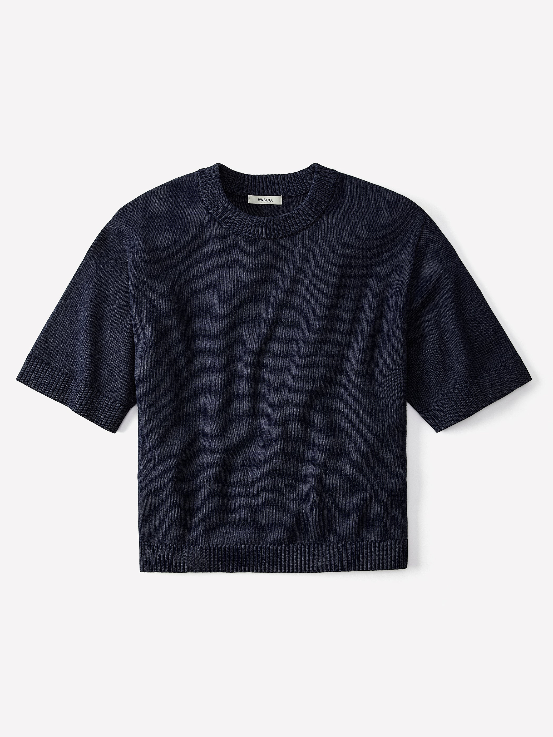 RW&CO Wool-Blend Short-Sleeve Crew-Neck Sweater