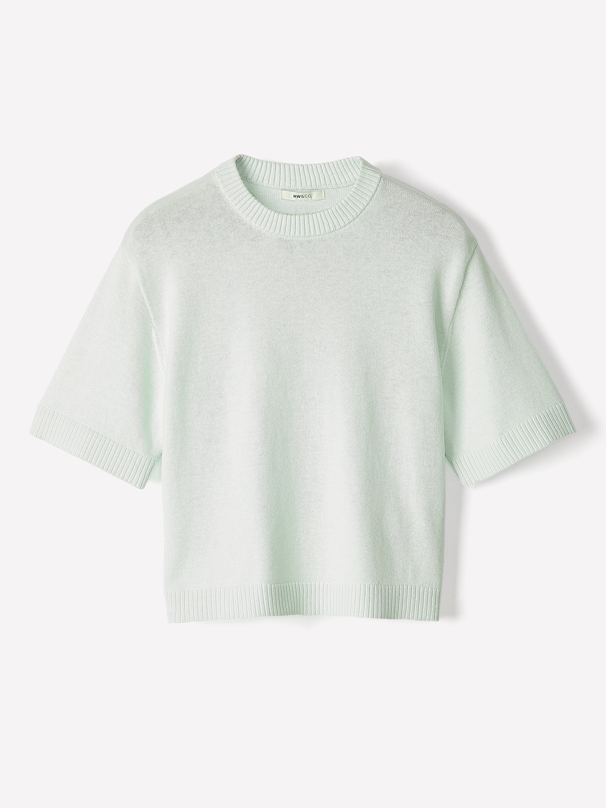 RW&CO Wool-Blend Short-Sleeve Crew-Neck Sweater