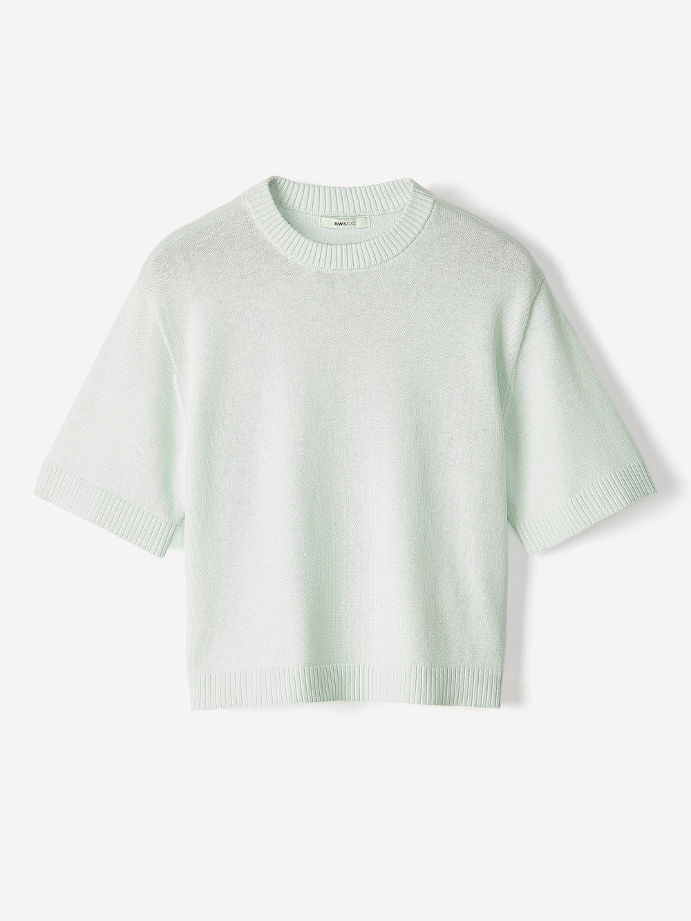 RW&CO Wool-Blend Short-Sleeve Crew-Neck Sweater
