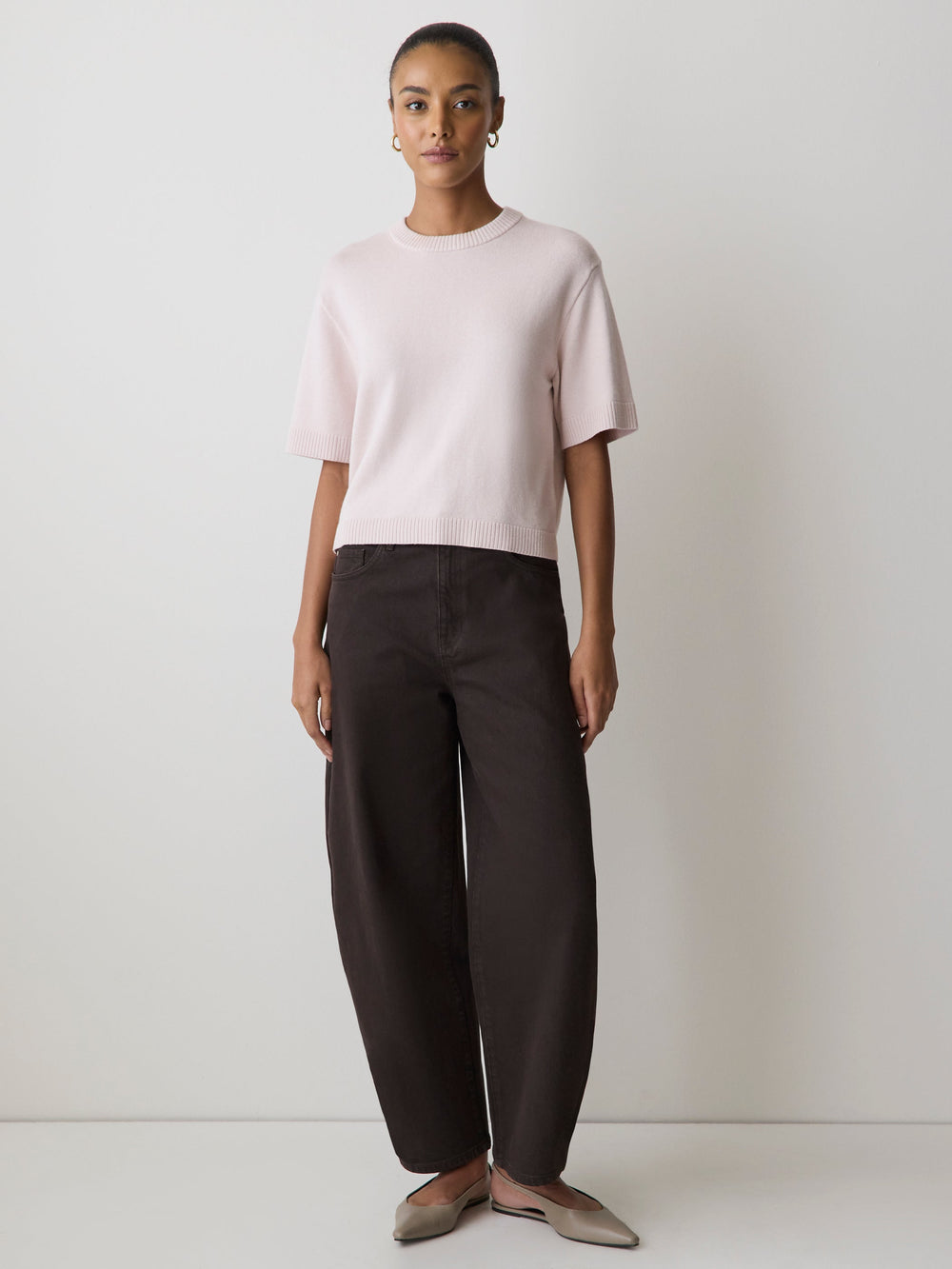 RW&CO Wool-Blend Short-Sleeve Crew-Neck Sweater