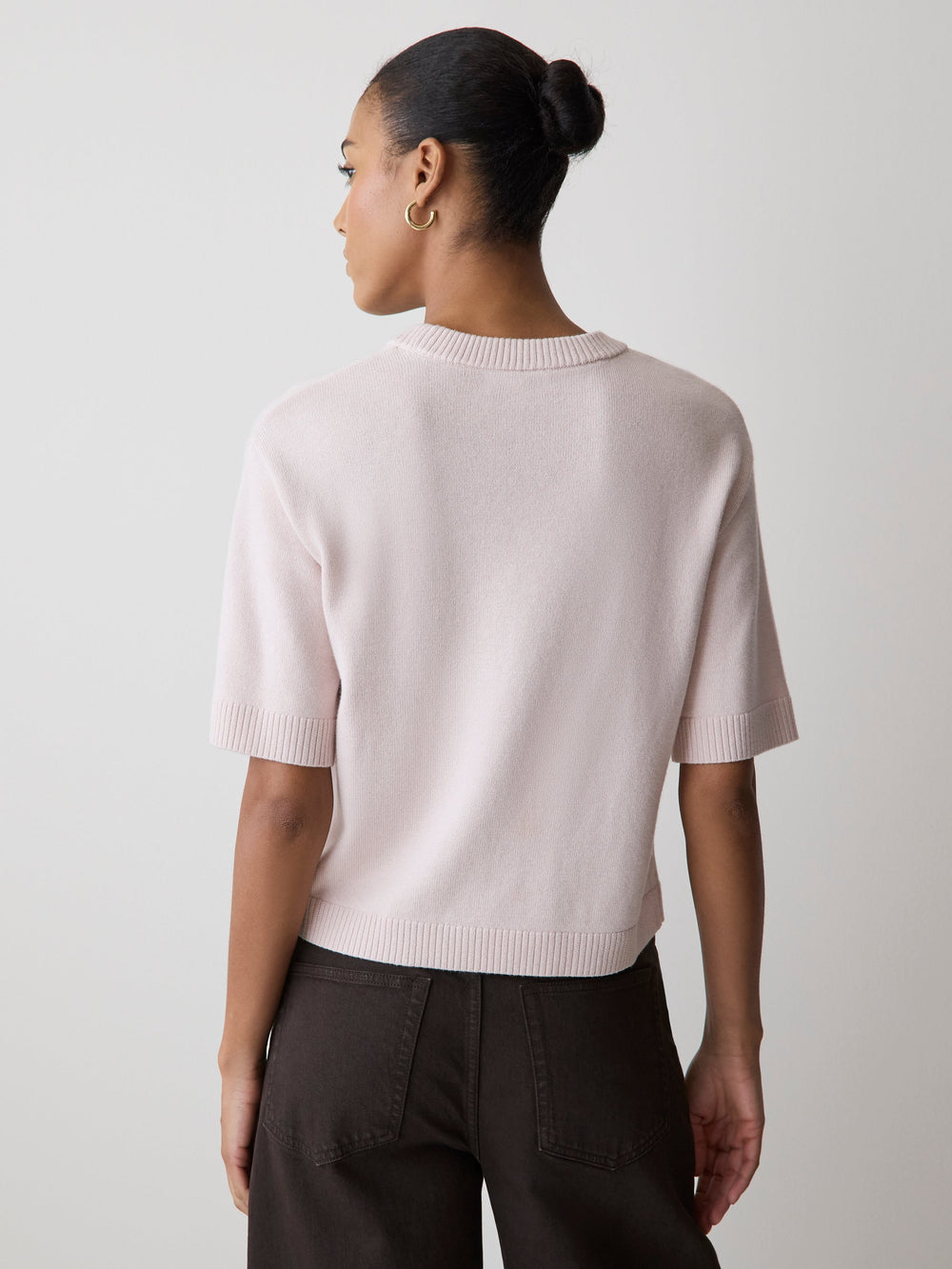 RW&CO Wool-Blend Short-Sleeve Crew-Neck Sweater