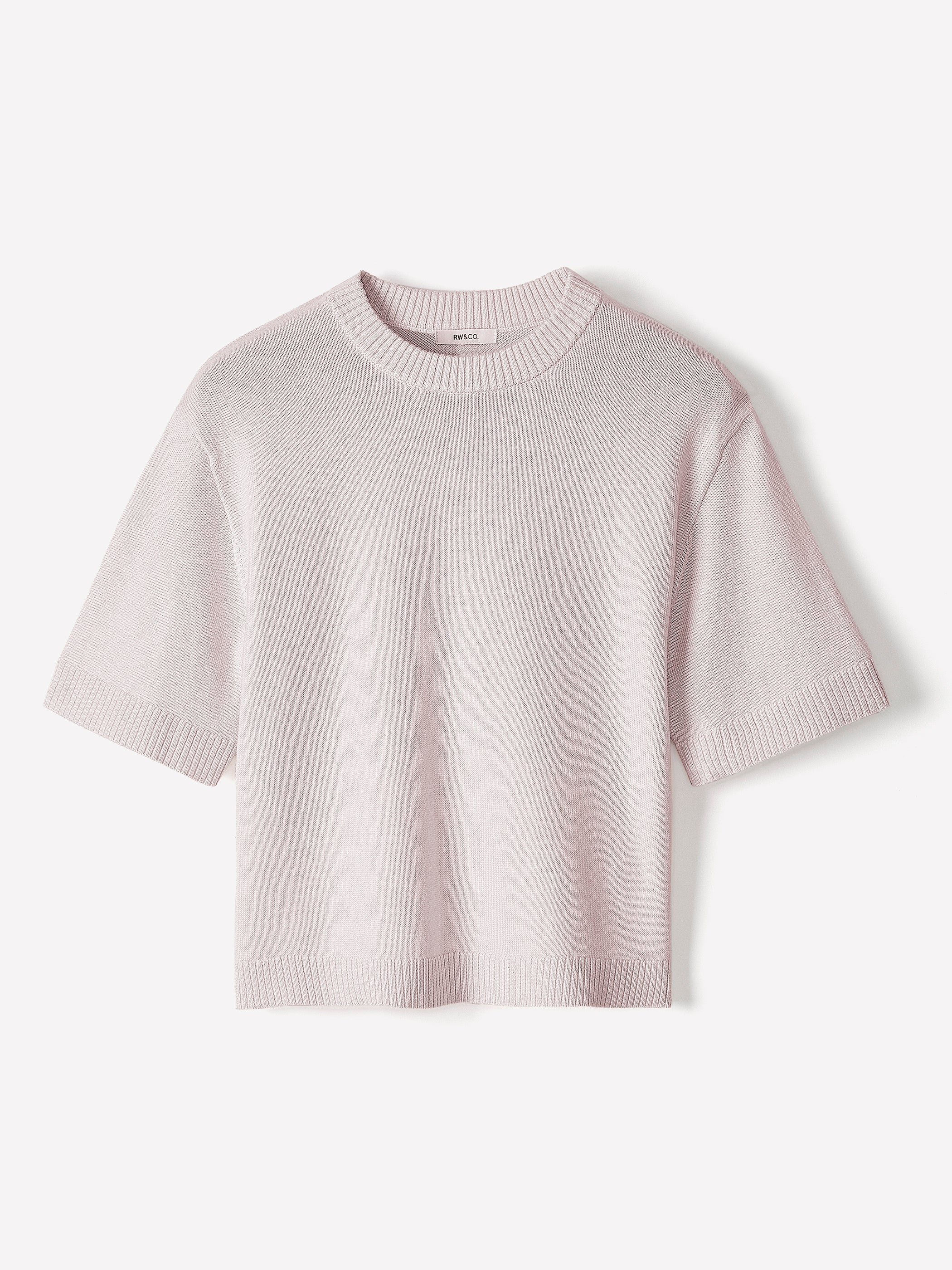 RW&CO Wool-Blend Short-Sleeve Crew-Neck Sweater