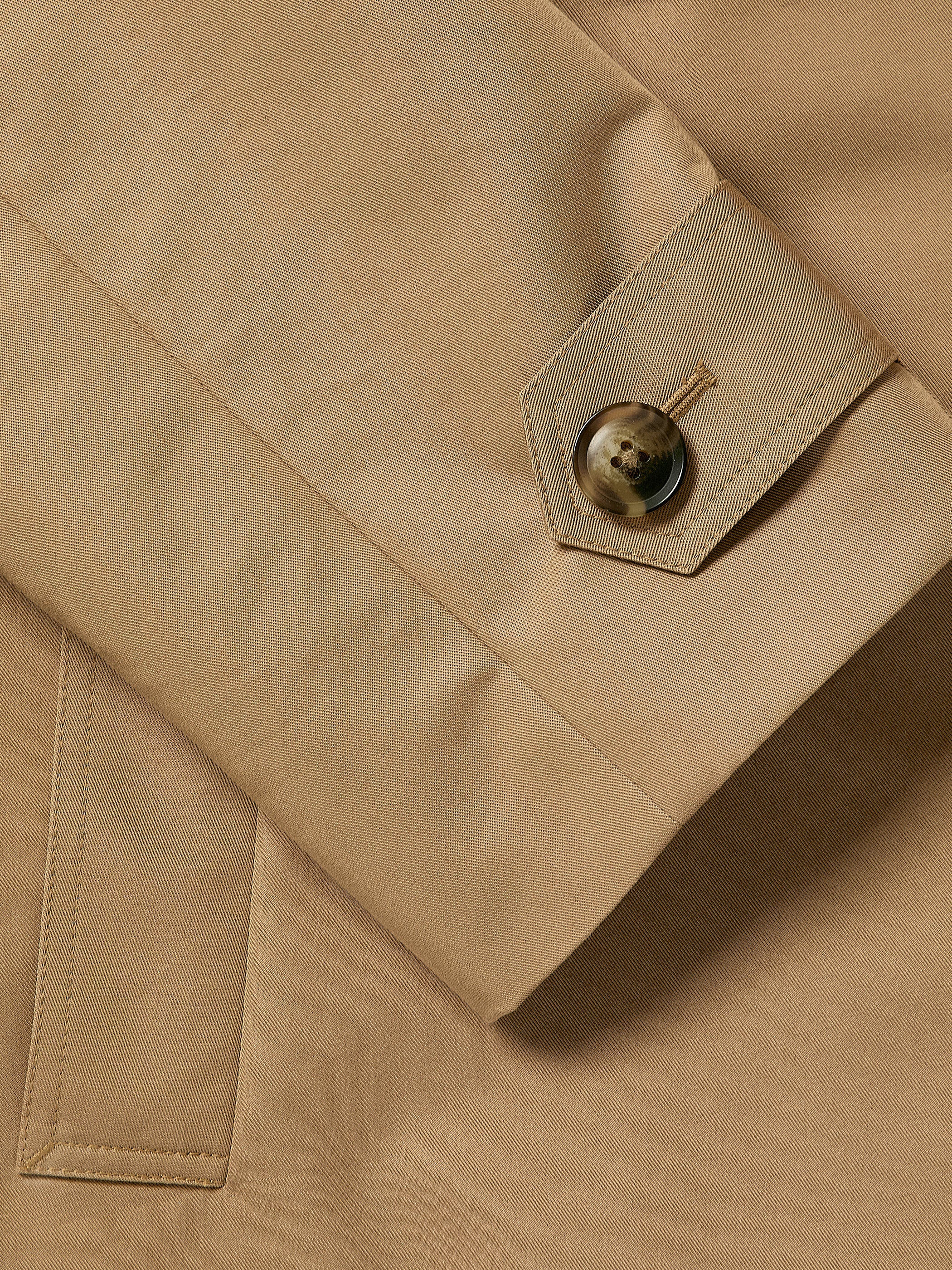 RW&CO Double-Breasted Twill Trench Coat with Belt
