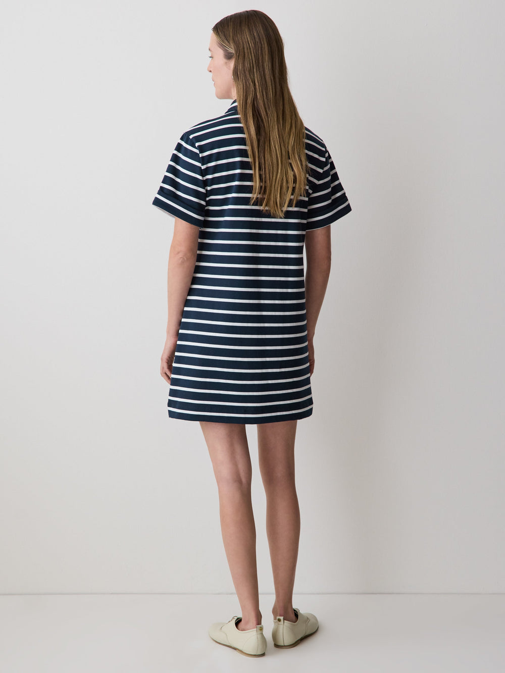 RW&CO Striped Short-Sleeve Polo Dress