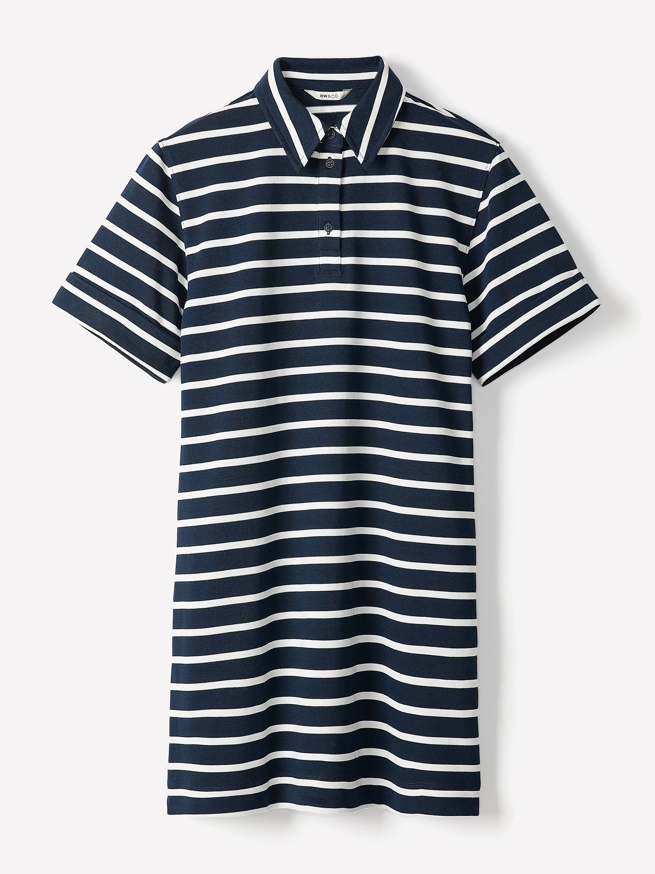 RW&CO Striped Short-Sleeve Polo Dress
