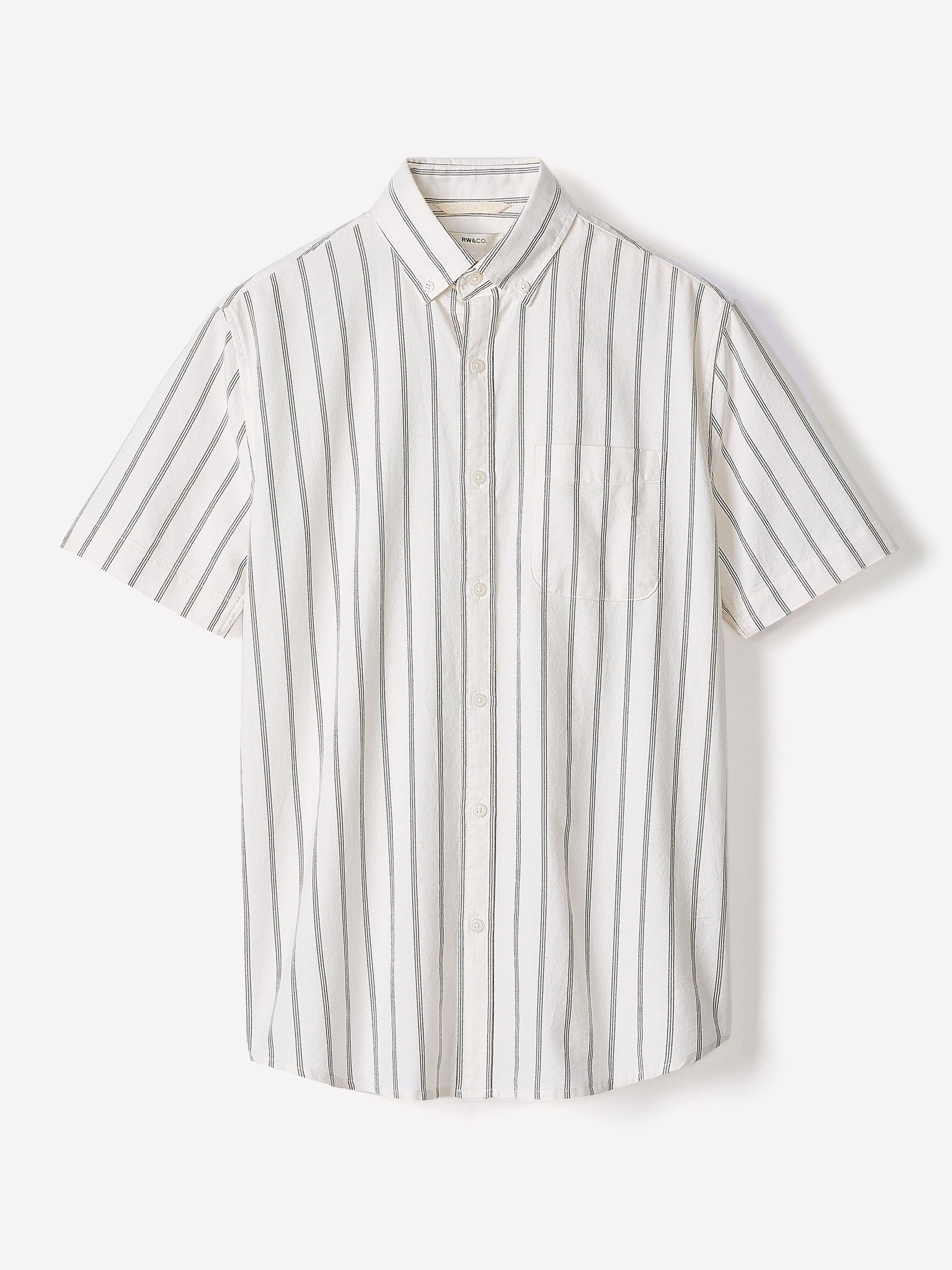 RW&CO Striped Slim Fit Short-Sleeve Oxford Shirt