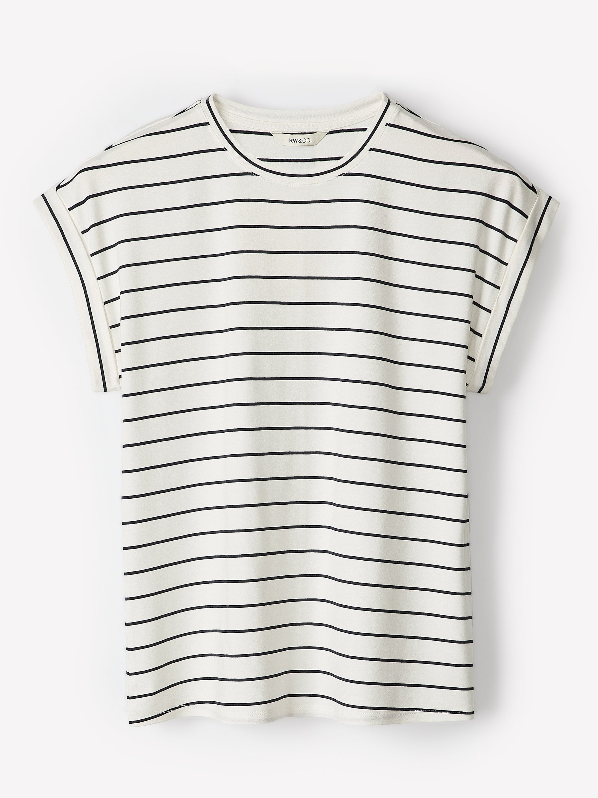 RW&CO Striped Extended-Sleeve Crew-Neck Tee