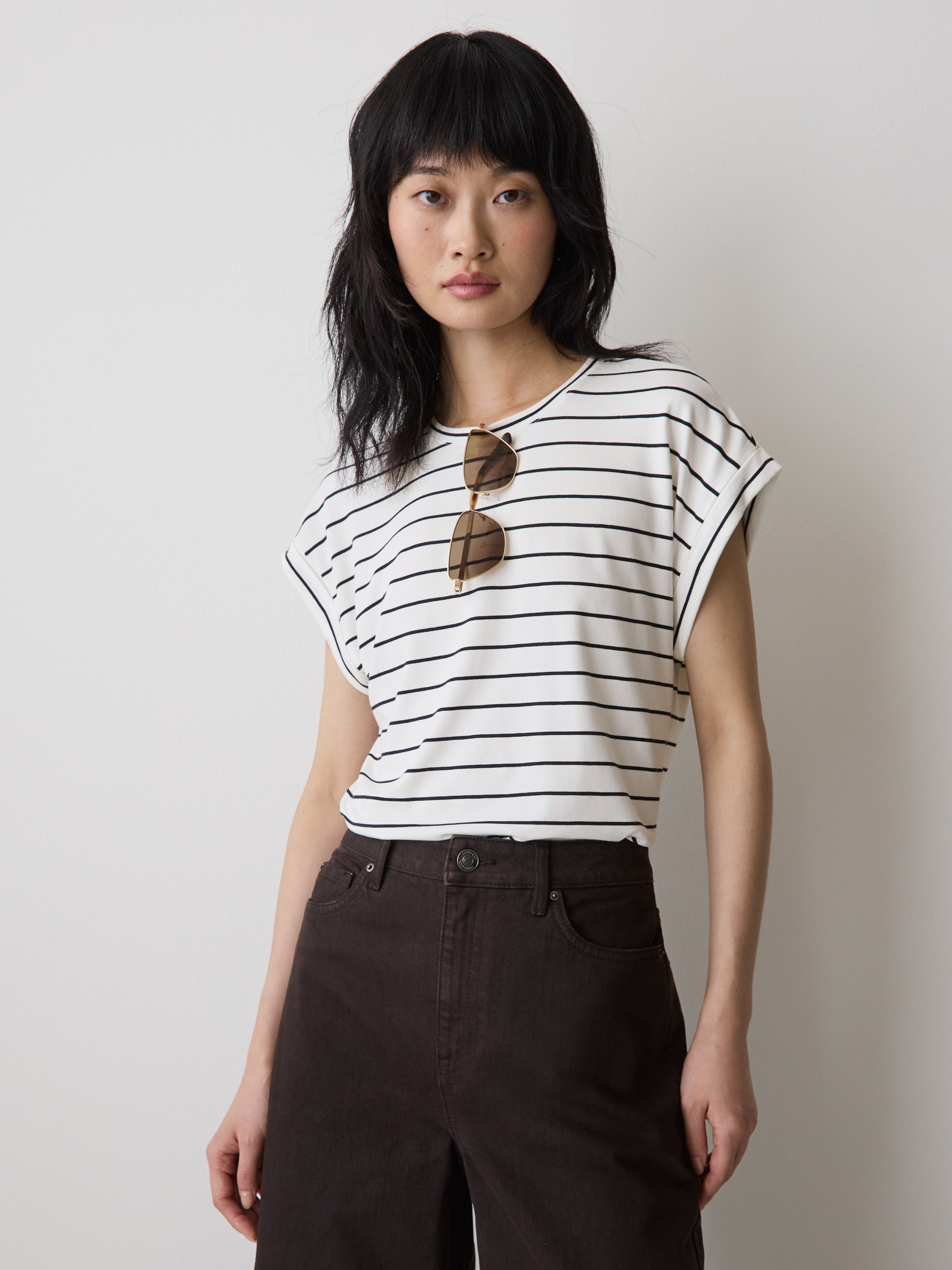 RW&CO Striped Extended-Sleeve Crew-Neck Tee